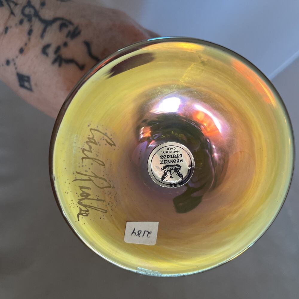Carl Radke for Phoenix Studios Art Glass Gold Aurene Art Nouveau Style Vase - Picture 4 of 4